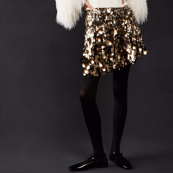 NEW Free People Can't Get Enough Sequin Mini Skirt Size 6 - Picture 6 of 11